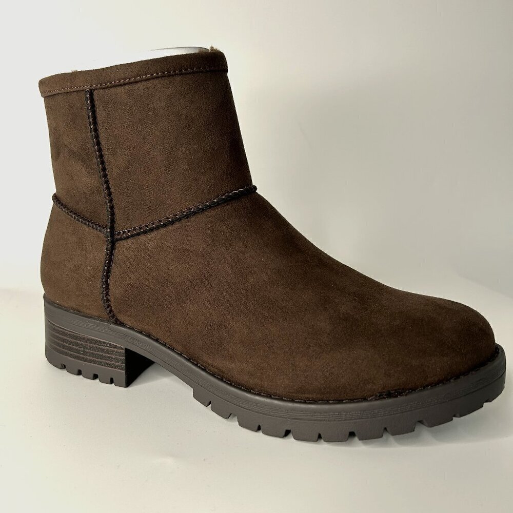 Women's Winter Warm Ankle‎ Boots Size 8 Brown Suede